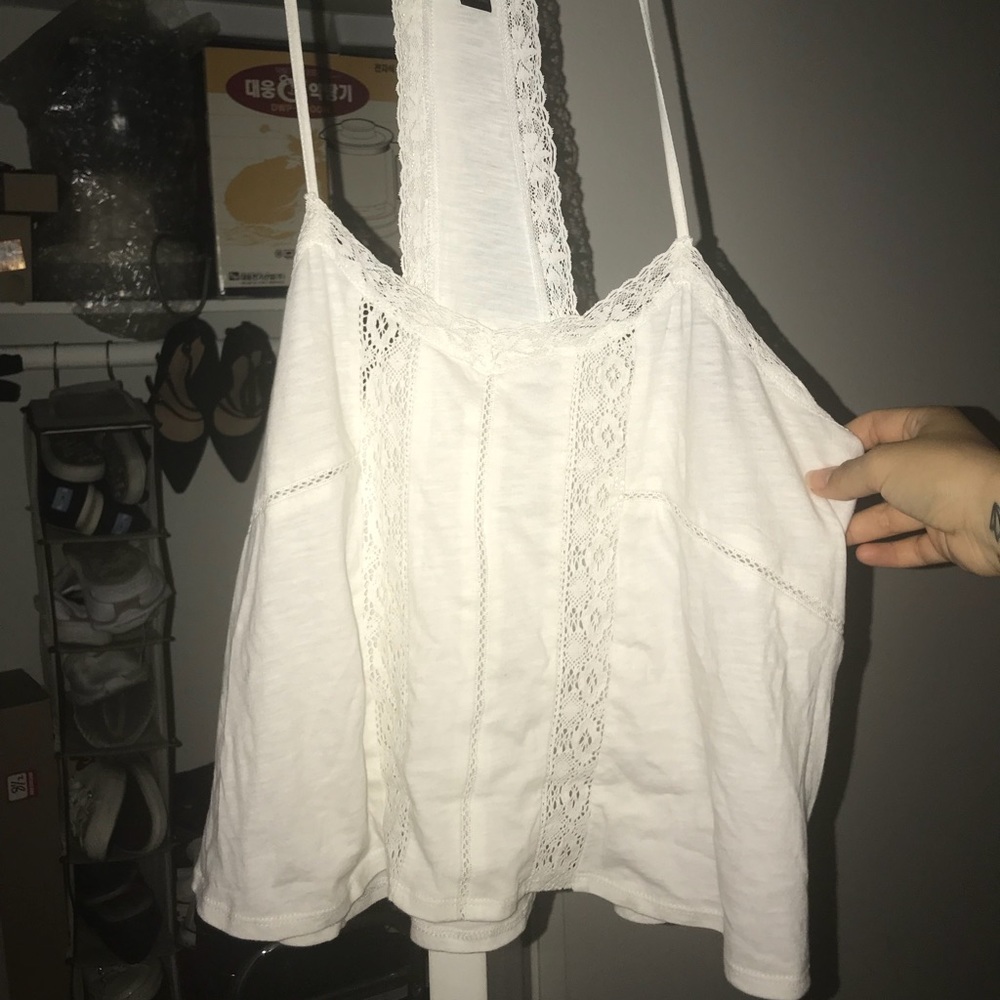 Forever 21 White Lace Tank Top Medium